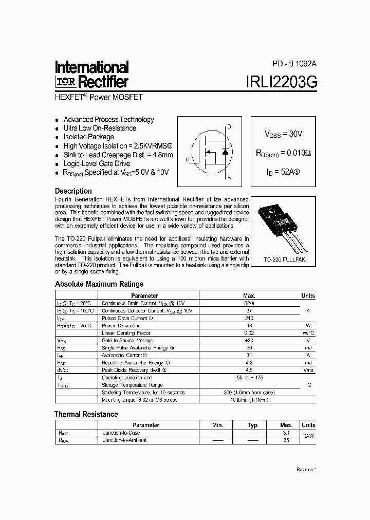 IRLI2203G_326708.PDF Datasheet