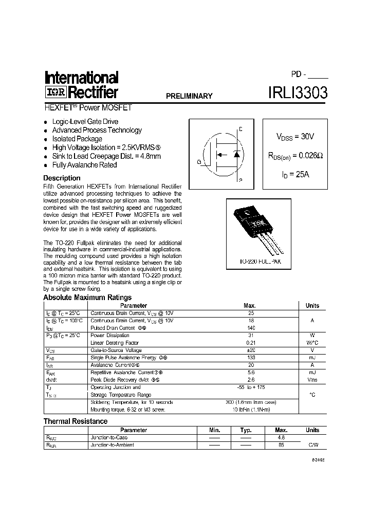 IRLI3303_307903.PDF Datasheet