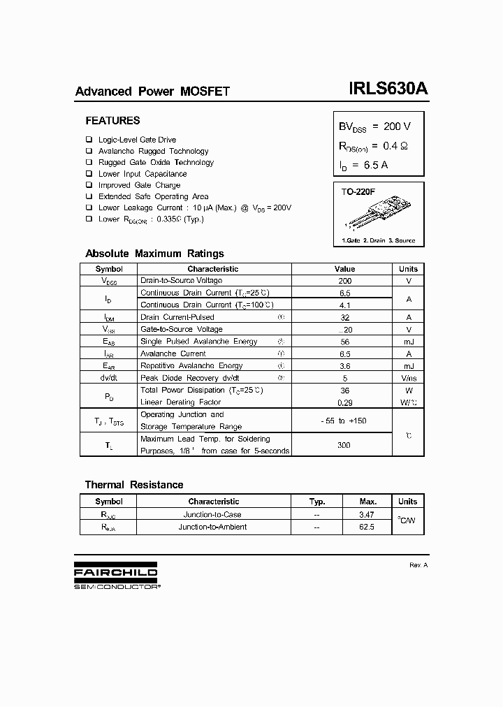 IRLS630A_354247.PDF Datasheet