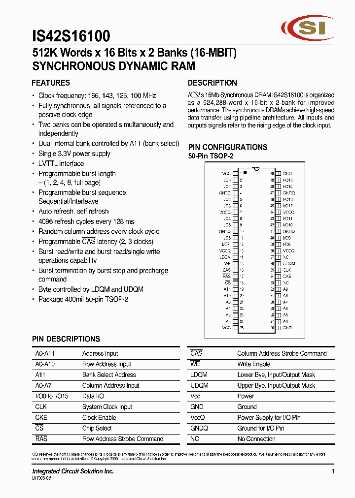 IS42S16100_319726.PDF Datasheet