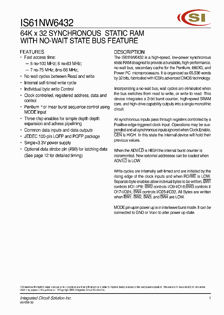 IS61NW6432_370129.PDF Datasheet