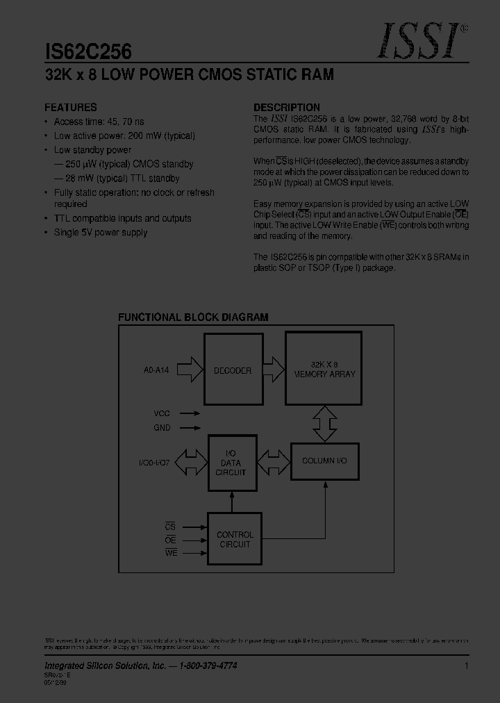 IS62C256-70U_196799.PDF Datasheet