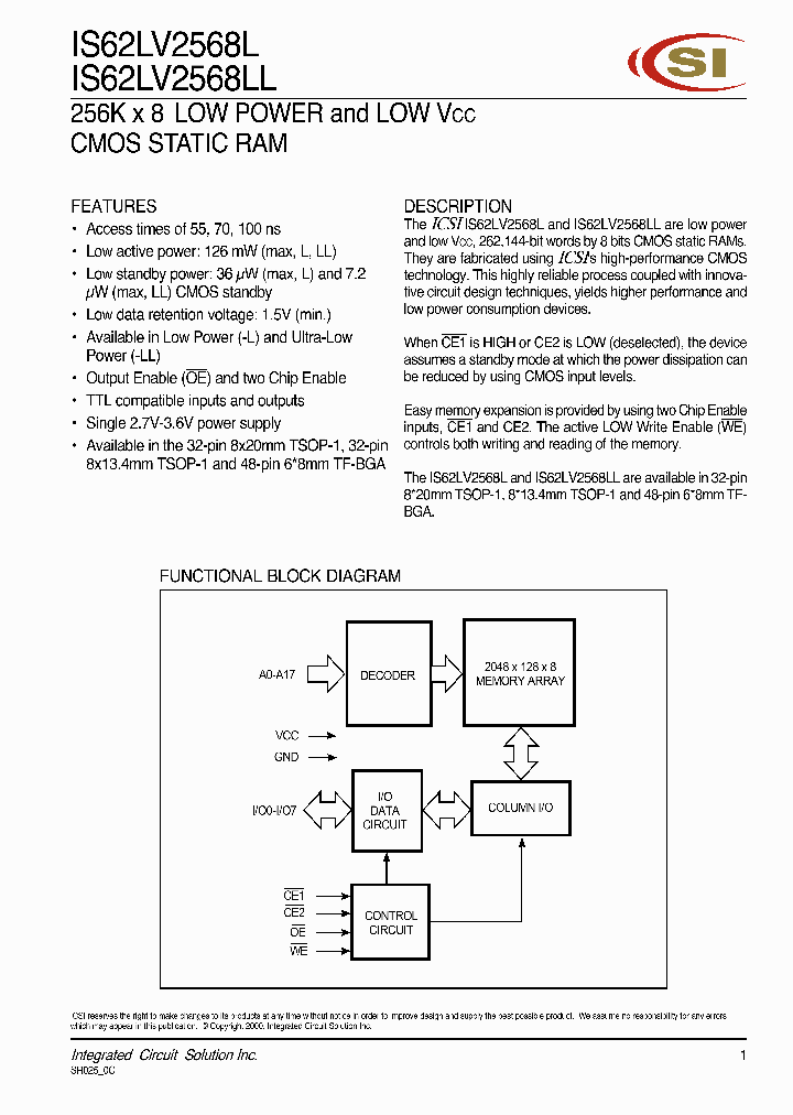 IS62LV2568LL_333080.PDF Datasheet
