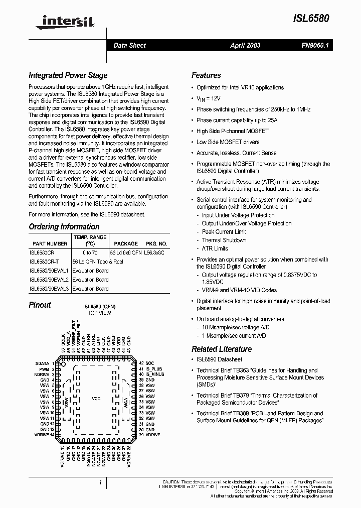 ISL6580_355251.PDF Datasheet