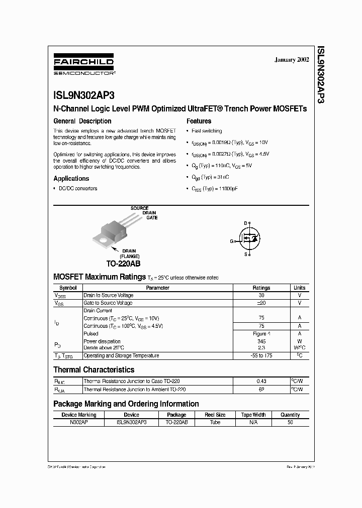 ISL9N302AP3_370641.PDF Datasheet