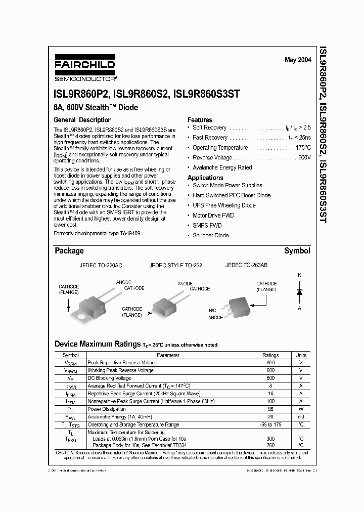 ISL9R860P2_358557.PDF Datasheet