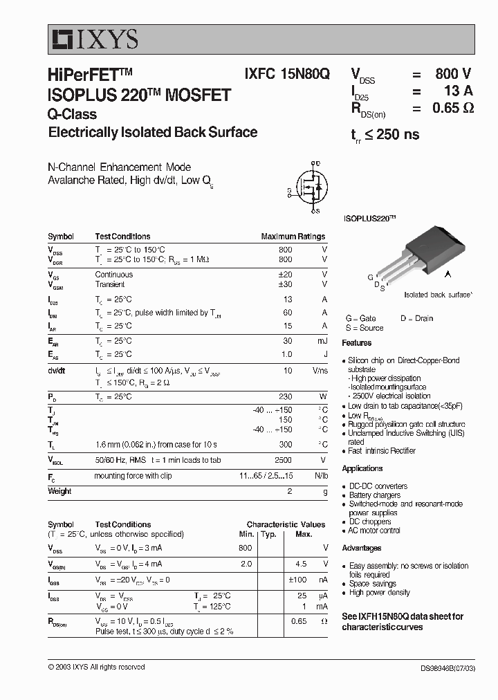 IXFC15N80Q_326110.PDF Datasheet