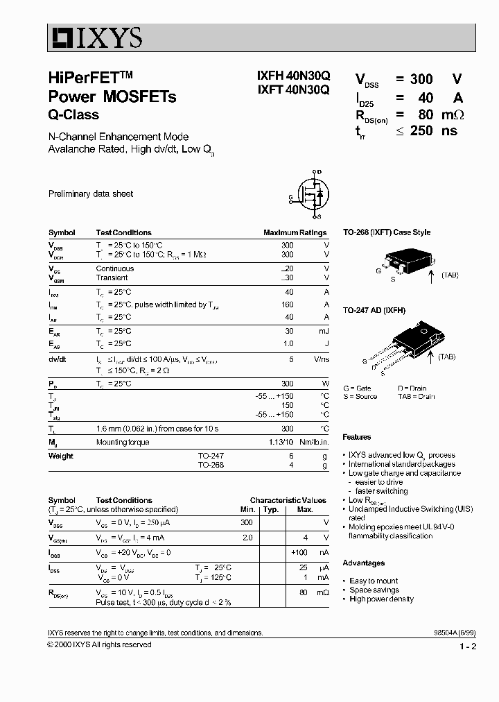 IXFH40N30Q_366184.PDF Datasheet