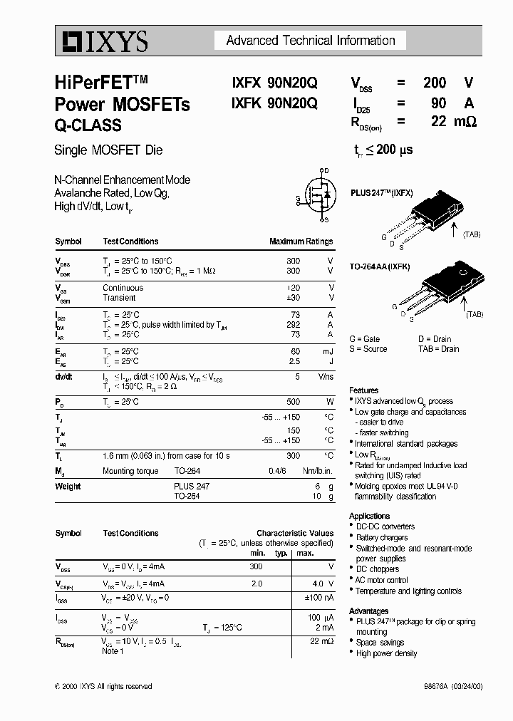 IXFK90N20Q_324279.PDF Datasheet