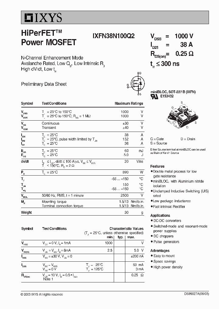 IXFN38N100Q2_351645.PDF Datasheet