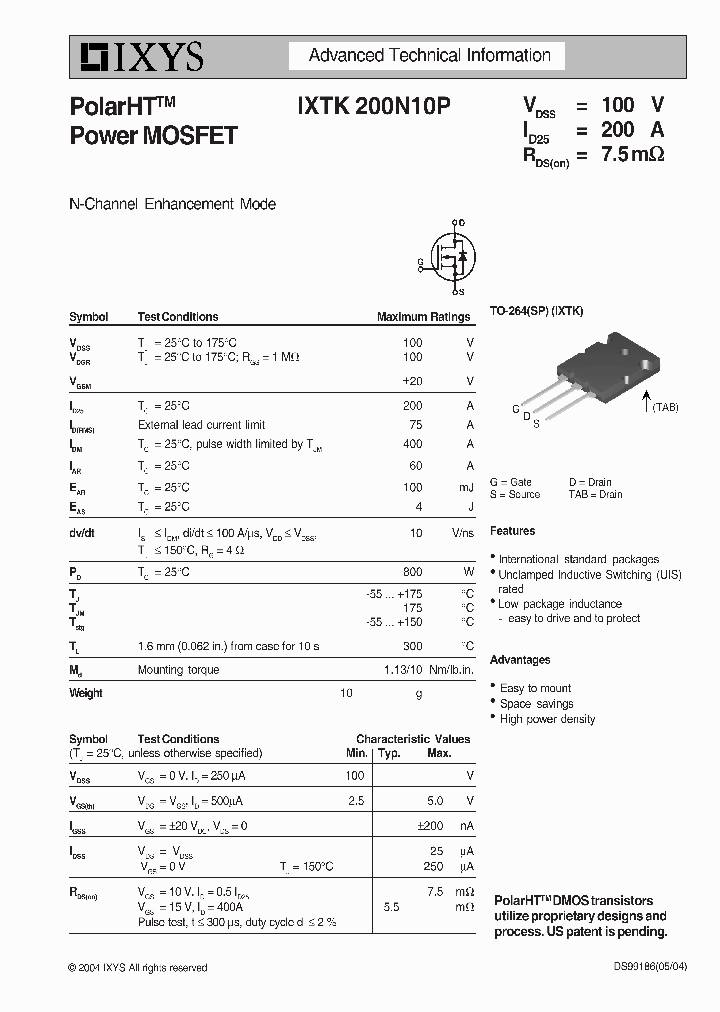 IXTK200N10_321359.PDF Datasheet