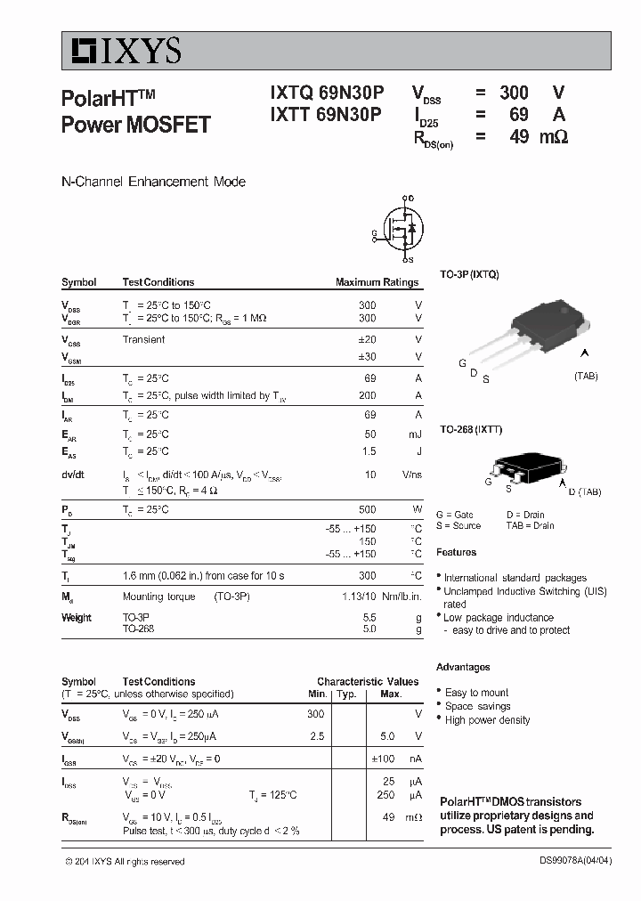 IXTQ69N30_364733.PDF Datasheet