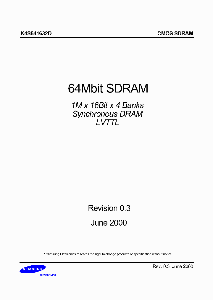 K4S641632D_315136.PDF Datasheet