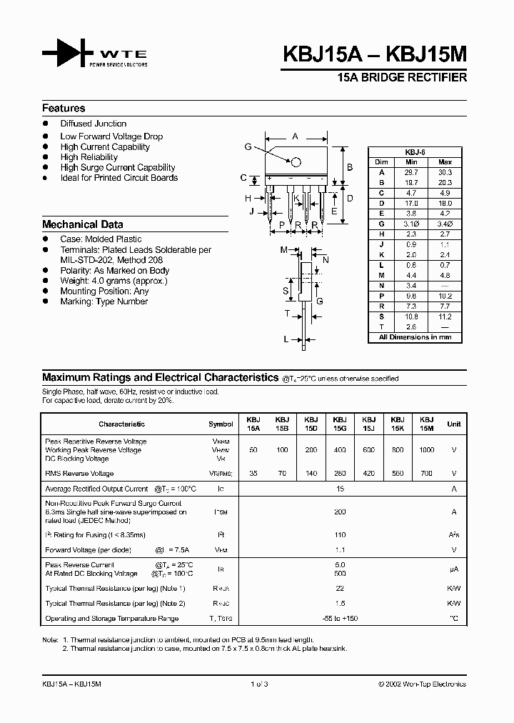 KBJ15A_340315.PDF Datasheet