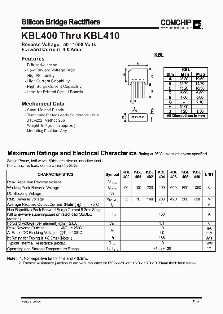 KBL406_346530.PDF Datasheet