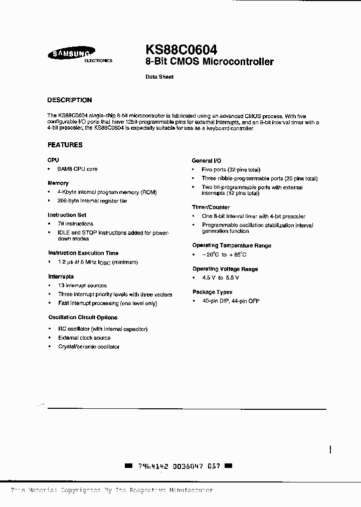 KS88C0604_318750.PDF Datasheet