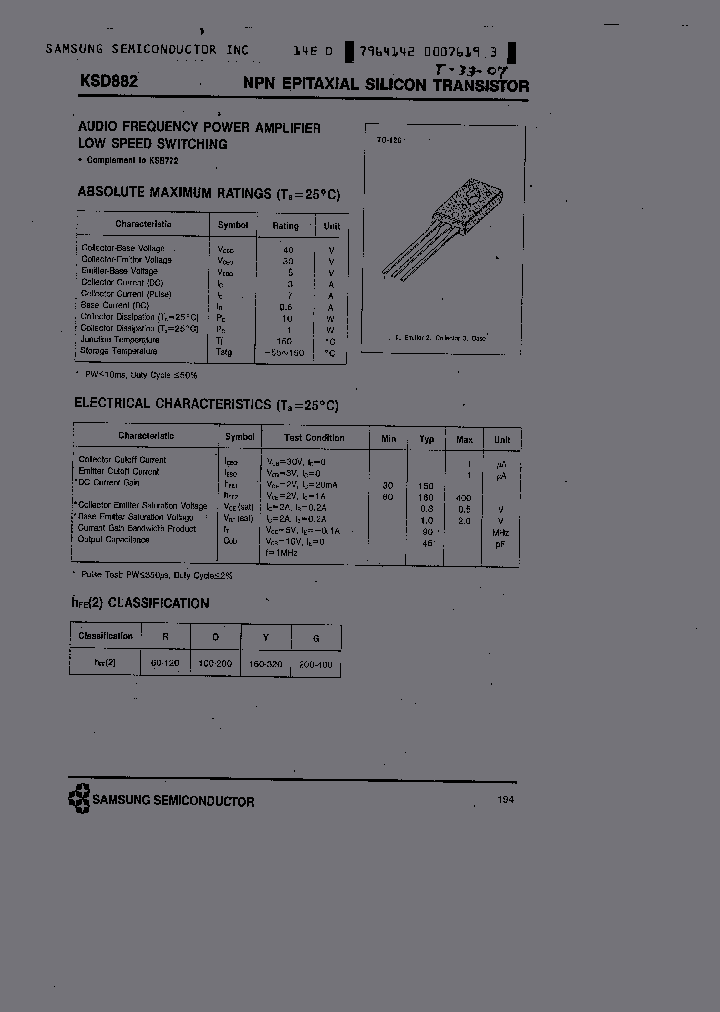 KSD882_342205.PDF Datasheet