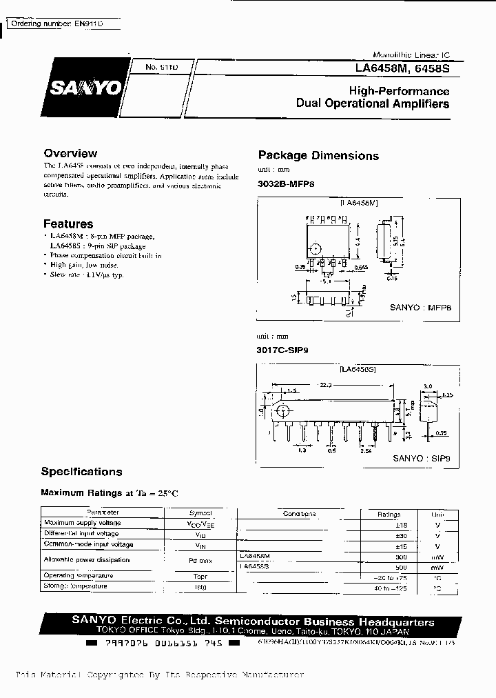 LA6458S_347263.PDF Datasheet