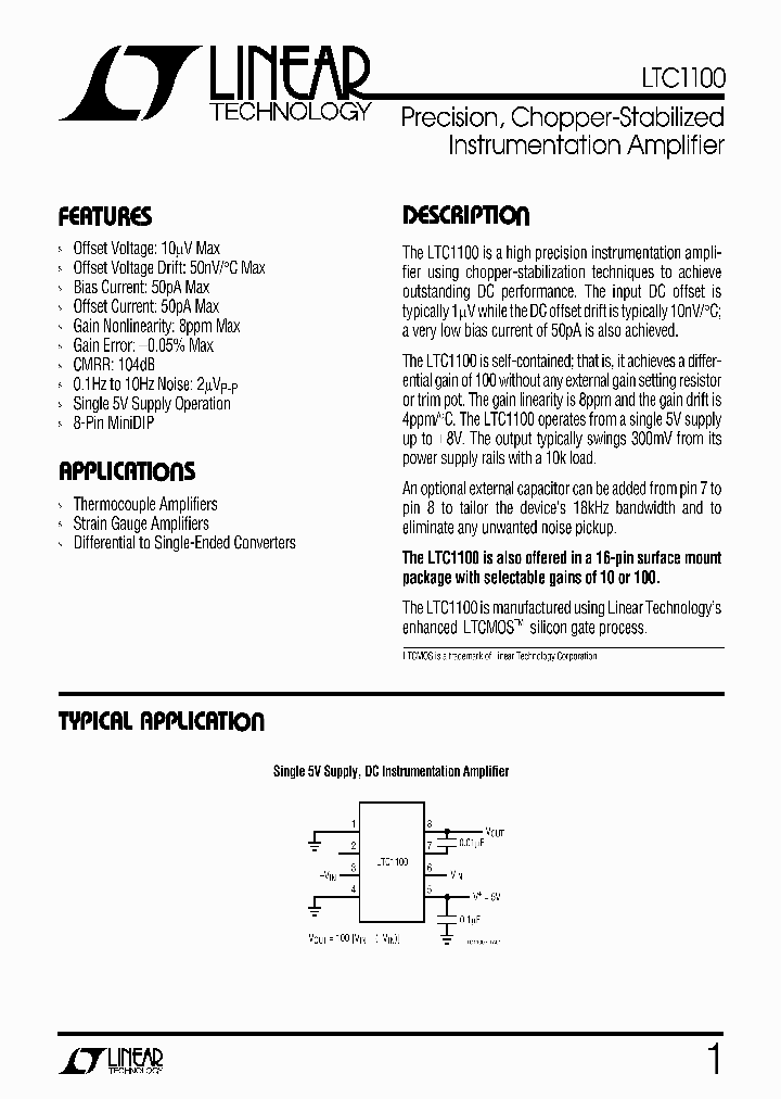 LTC1100_36674.PDF Datasheet