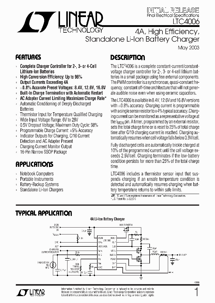 LTC4006_337076.PDF Datasheet