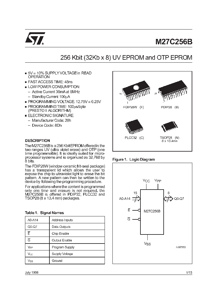 M27C256B_178905.PDF Datasheet