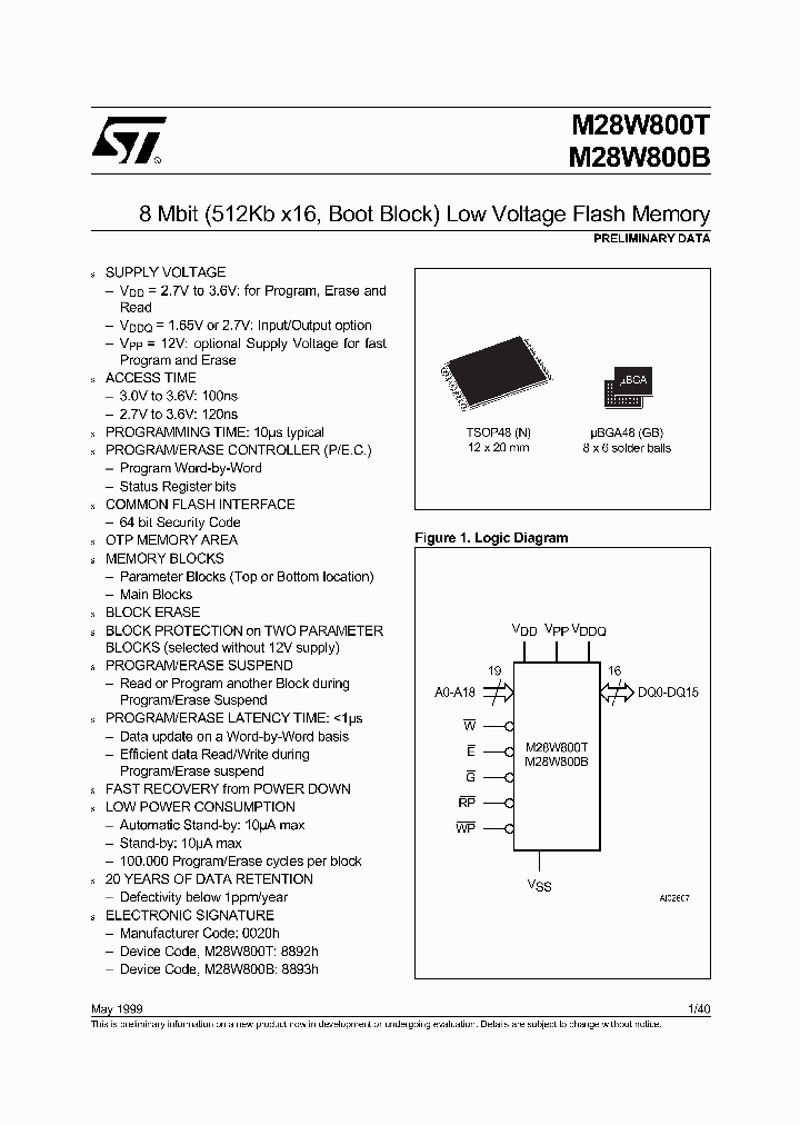 M28W800T_339306.PDF Datasheet