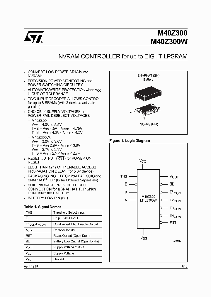 M40Z300W_315286.PDF Datasheet