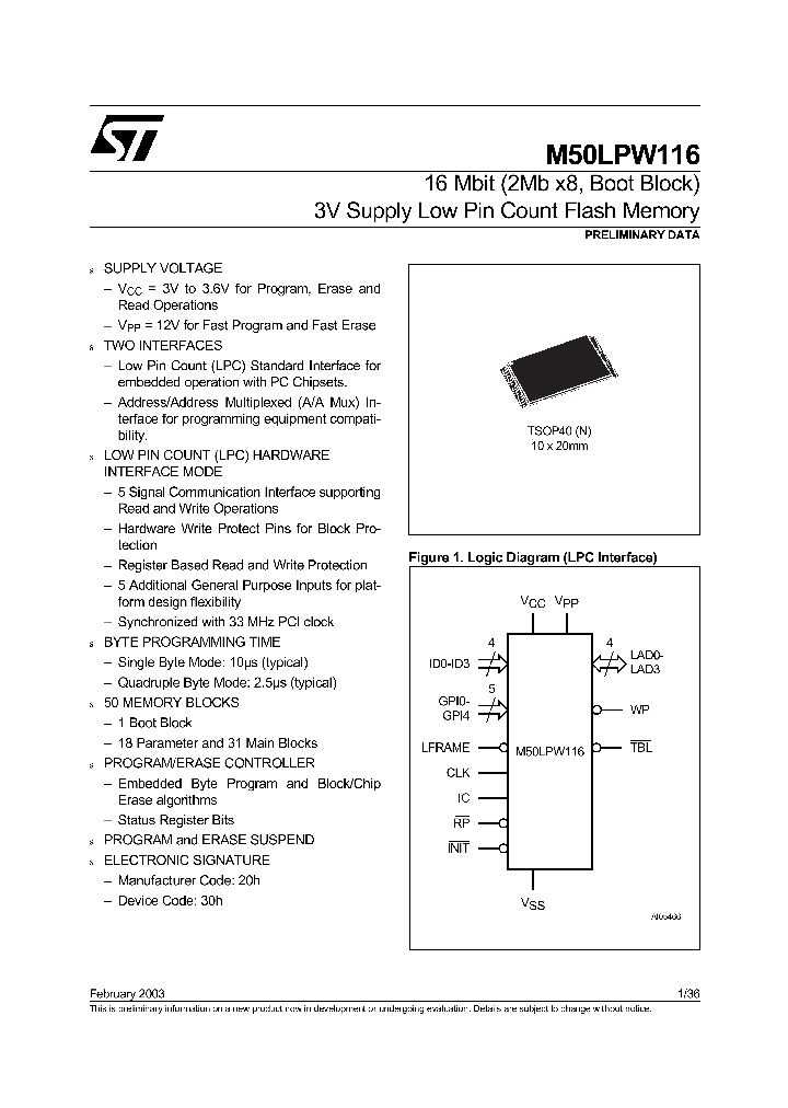 M50LPW116_367806.PDF Datasheet