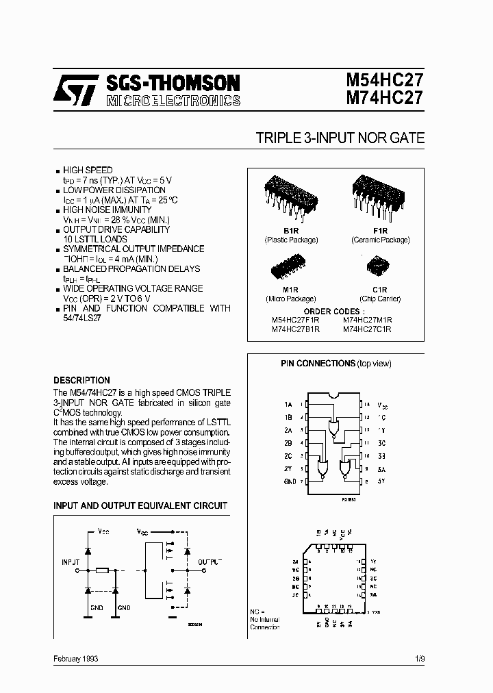 M74HC27_258394.PDF Datasheet