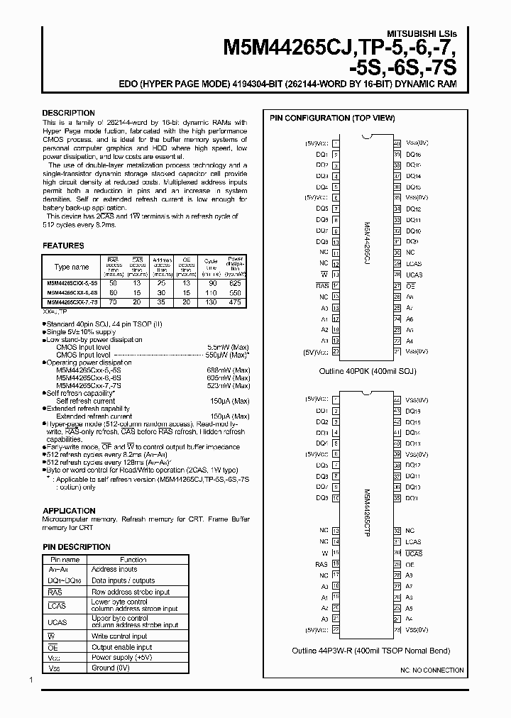 M5M44265CJ_88118.PDF Datasheet