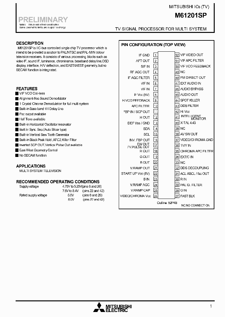 M61201SP_180492.PDF Datasheet