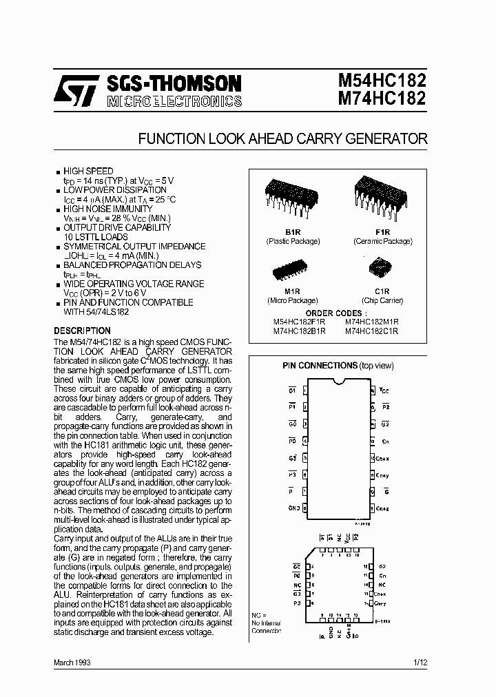 M74HC182_199851.PDF Datasheet