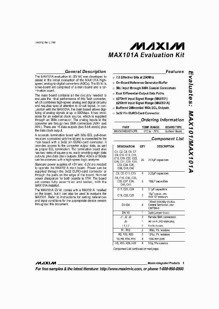 MAX101AEVKIT_352944.PDF Datasheet