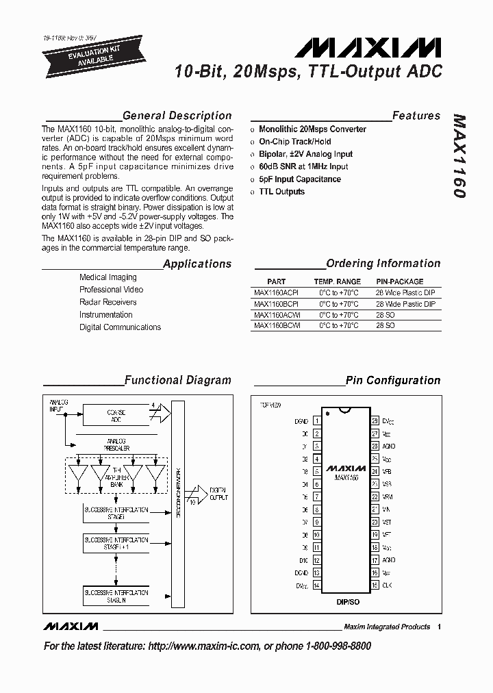 MAX1160_336694.PDF Datasheet