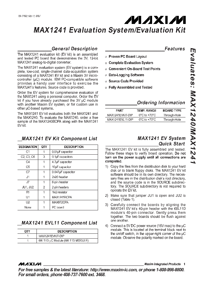 MAX1241EVKIT_356803.PDF Datasheet
