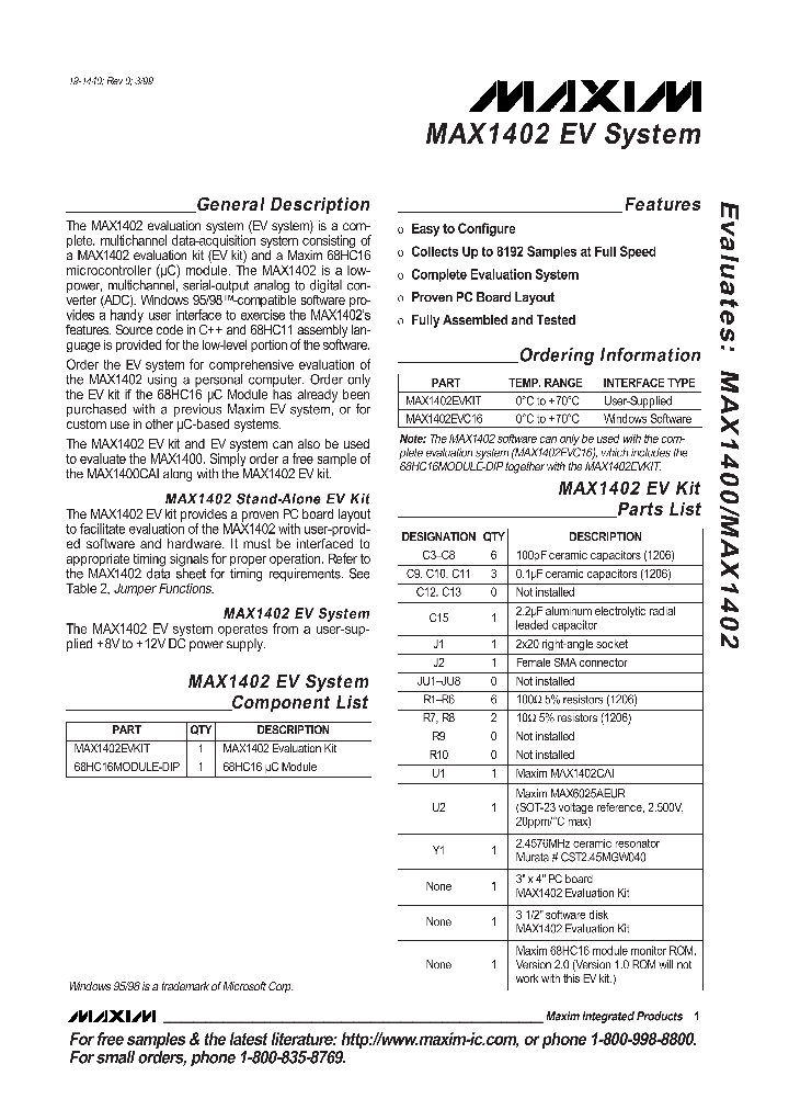 MAX1402EVKIT_324679.PDF Datasheet