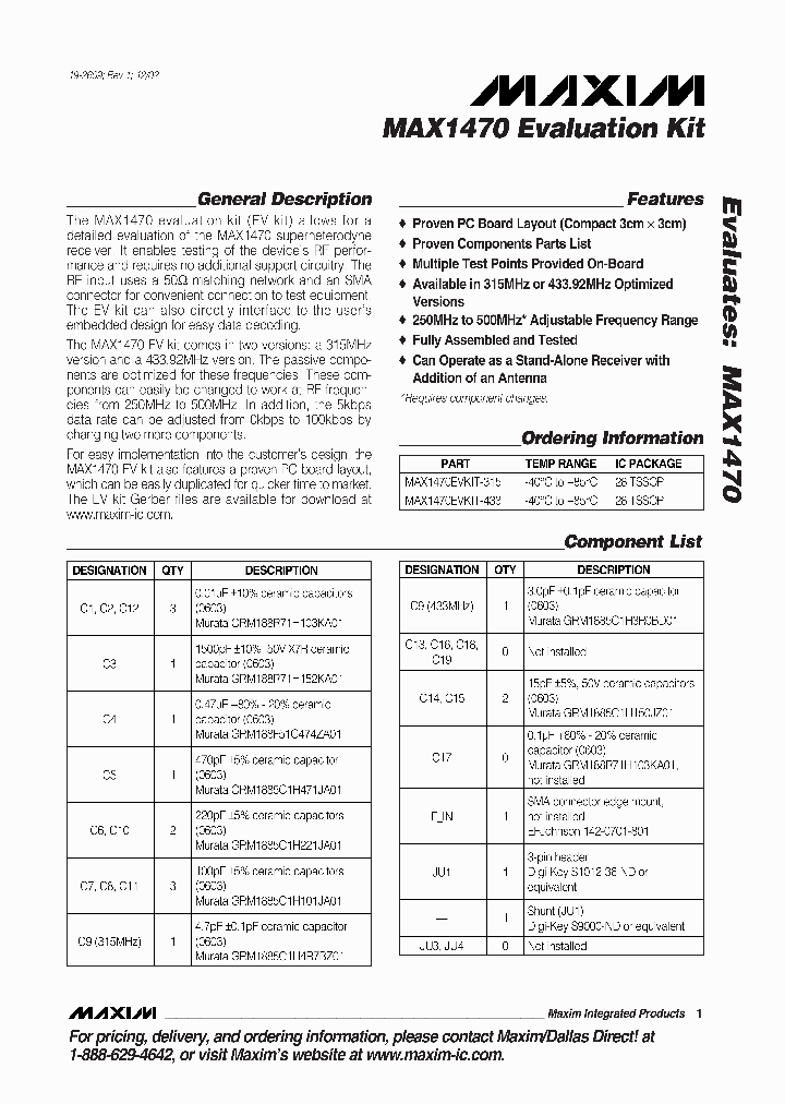 MAX1470EVKIT_329819.PDF Datasheet
