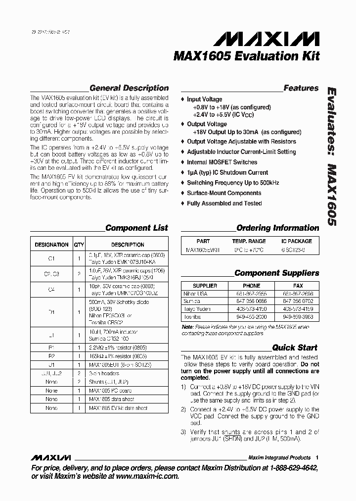 MAX1605EVKIT_196633.PDF Datasheet