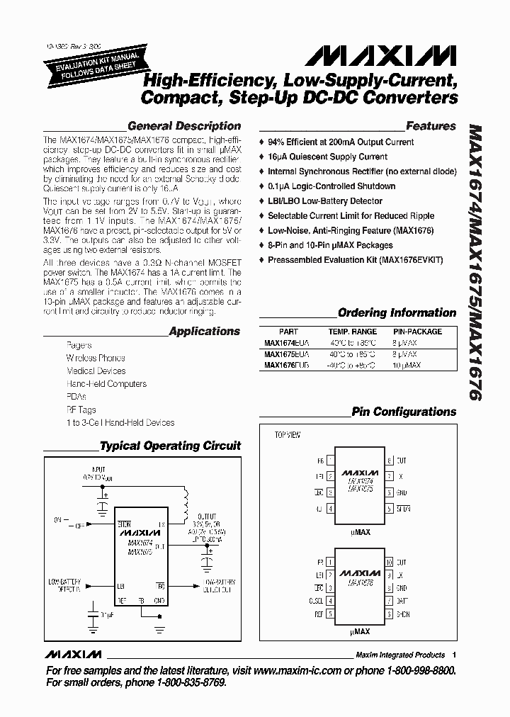 MAX1674EUA_181600.PDF Datasheet
