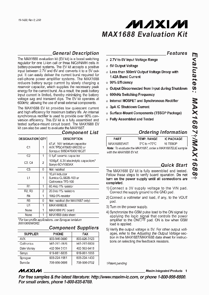 MAX1688EVKIT_339244.PDF Datasheet