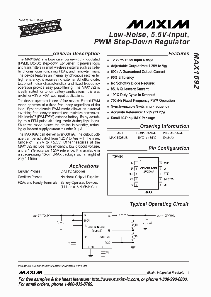 MAX1692_27590.PDF Datasheet