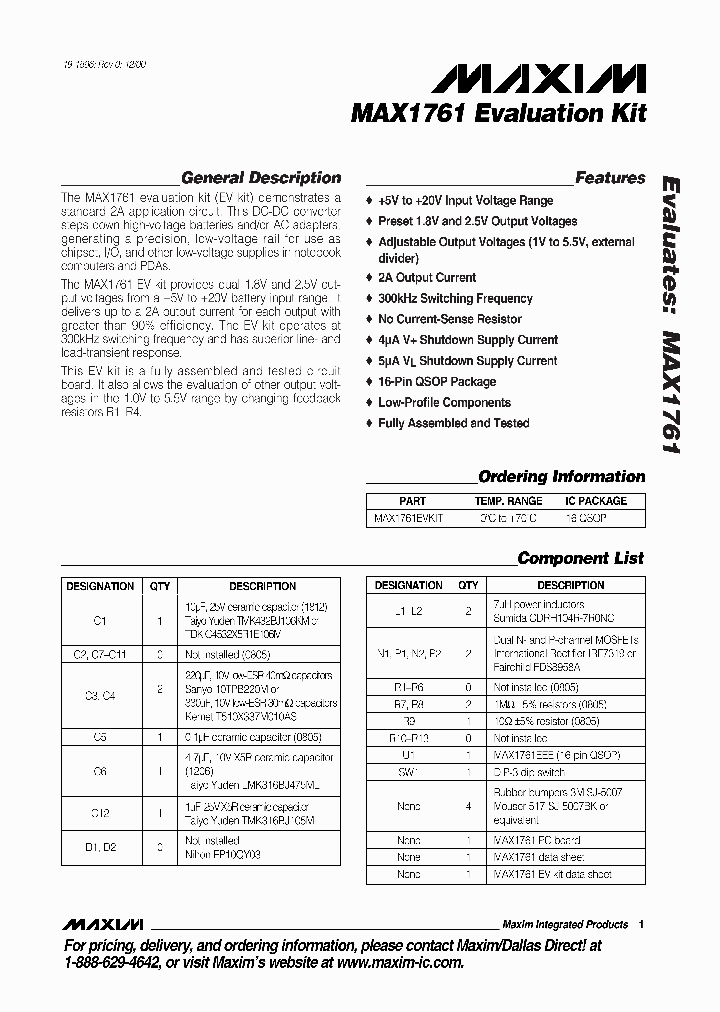 MAX1761EVKIT_374639.PDF Datasheet