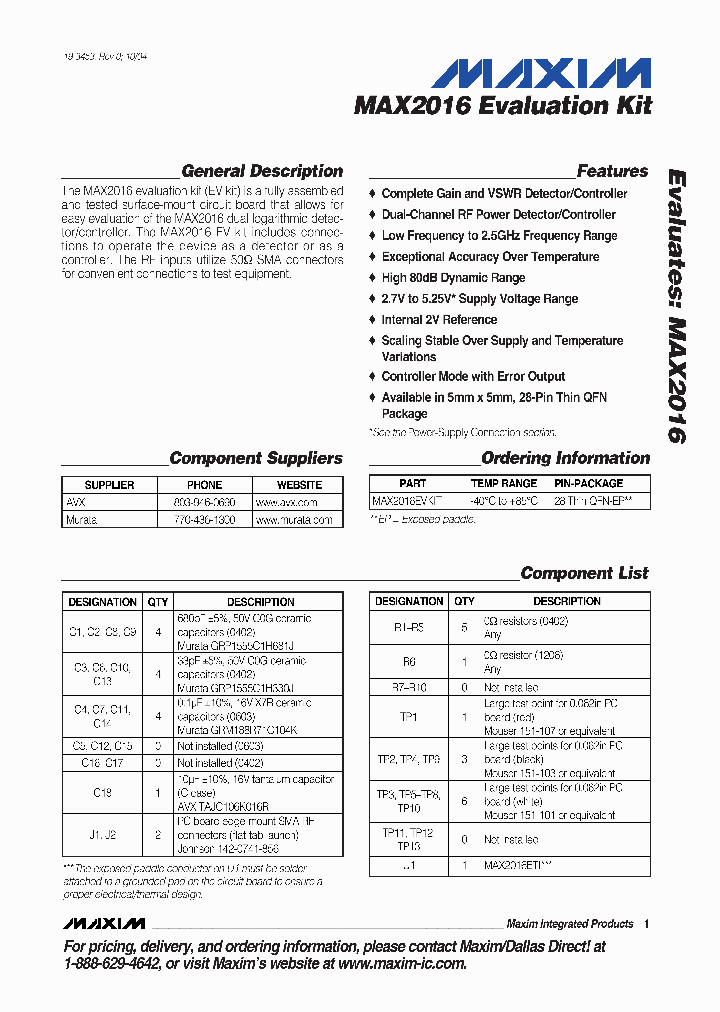 MAX2016EVKIT_306699.PDF Datasheet