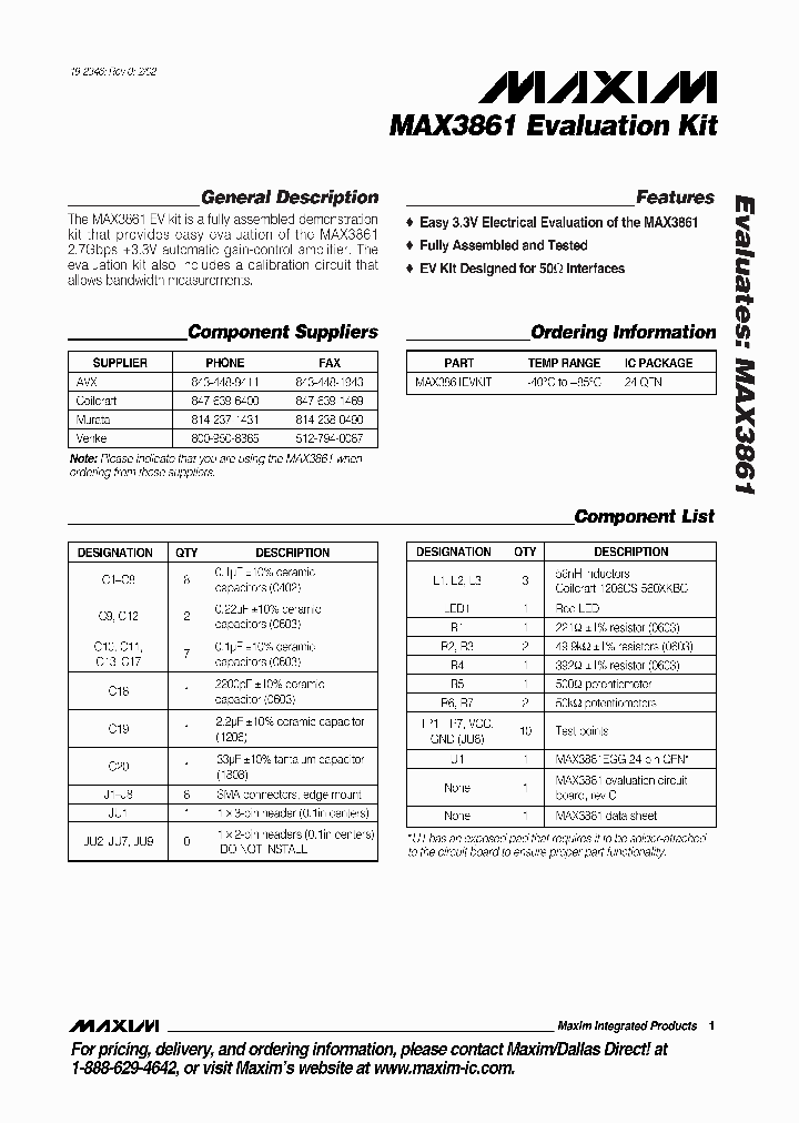 MAX3861EVKIT_192106.PDF Datasheet