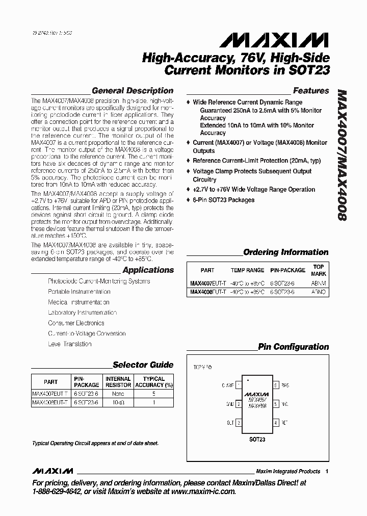 MAX4007_280939.PDF Datasheet