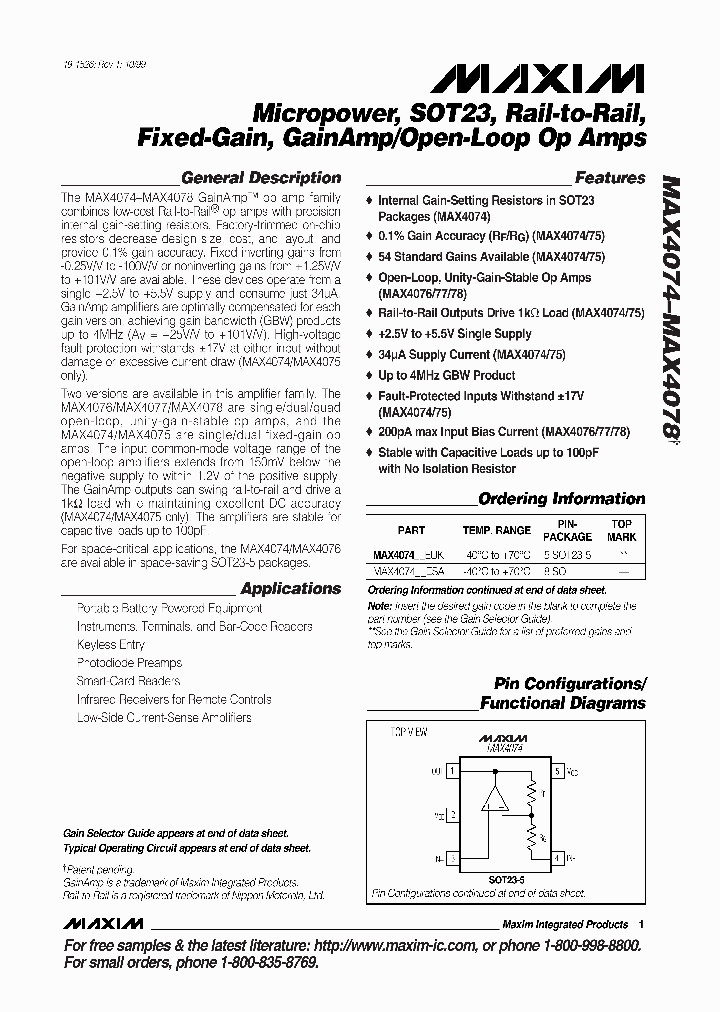 MAX4078_354069.PDF Datasheet