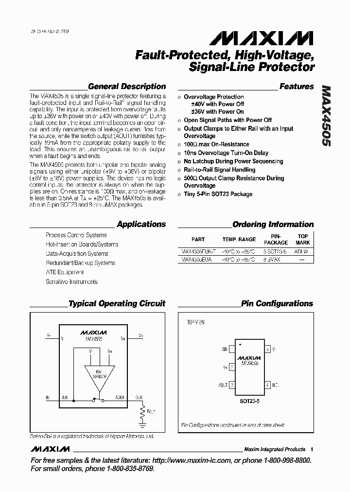 MAX4505_318436.PDF Datasheet