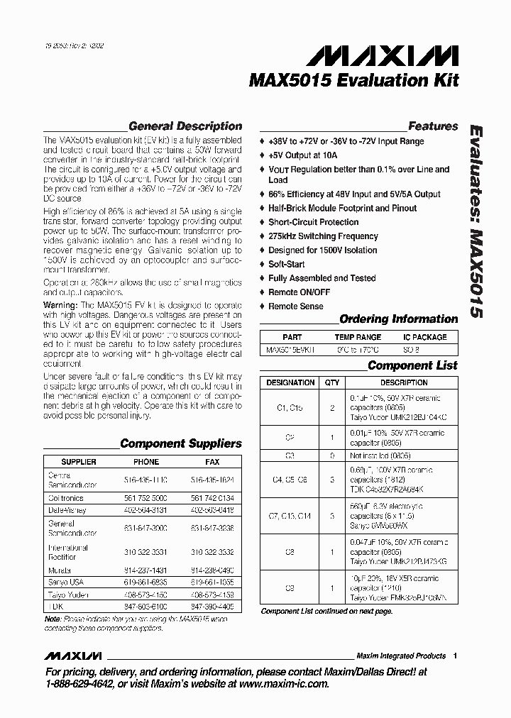 MAX5015EVKIT_313152.PDF Datasheet
