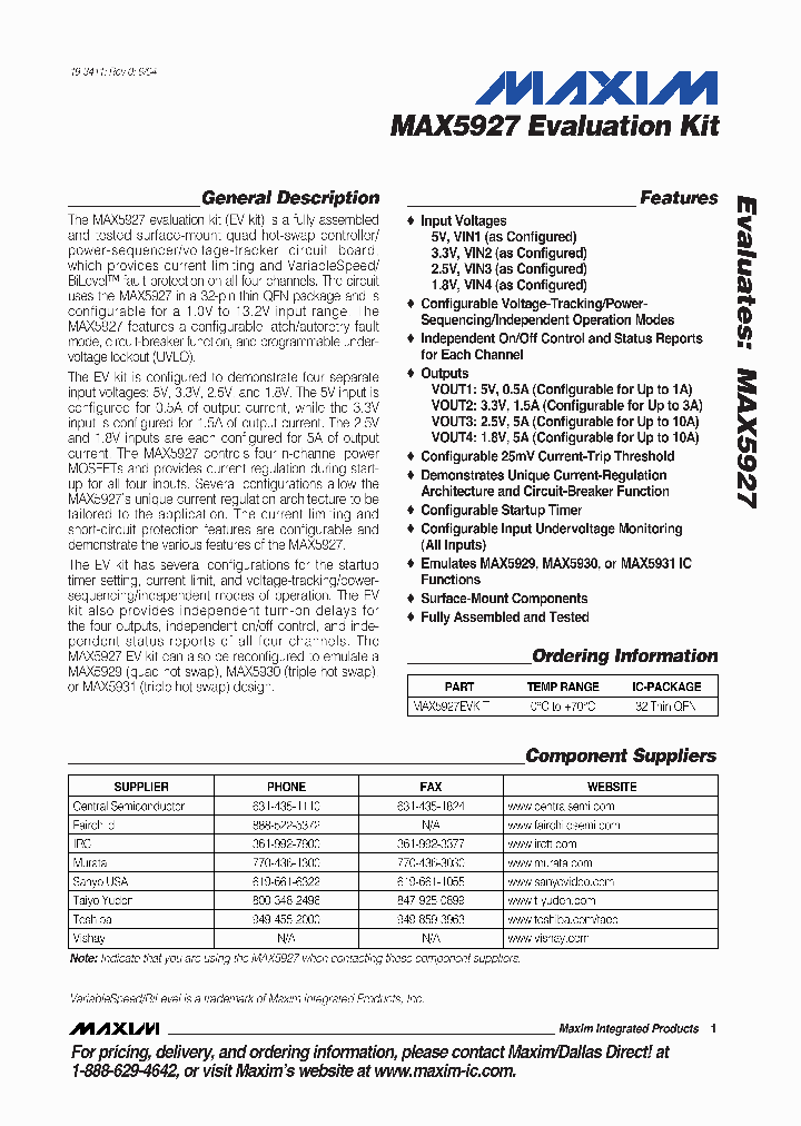 MAX5927EVKIT_377527.PDF Datasheet