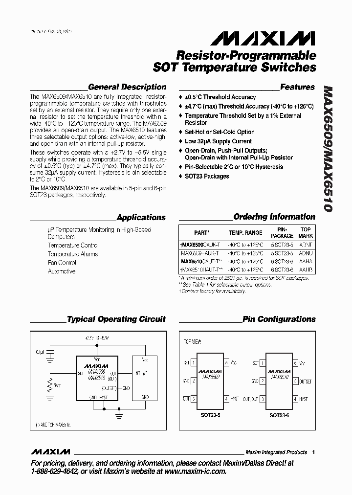 MAX6509HAUK-T_311562.PDF Datasheet
